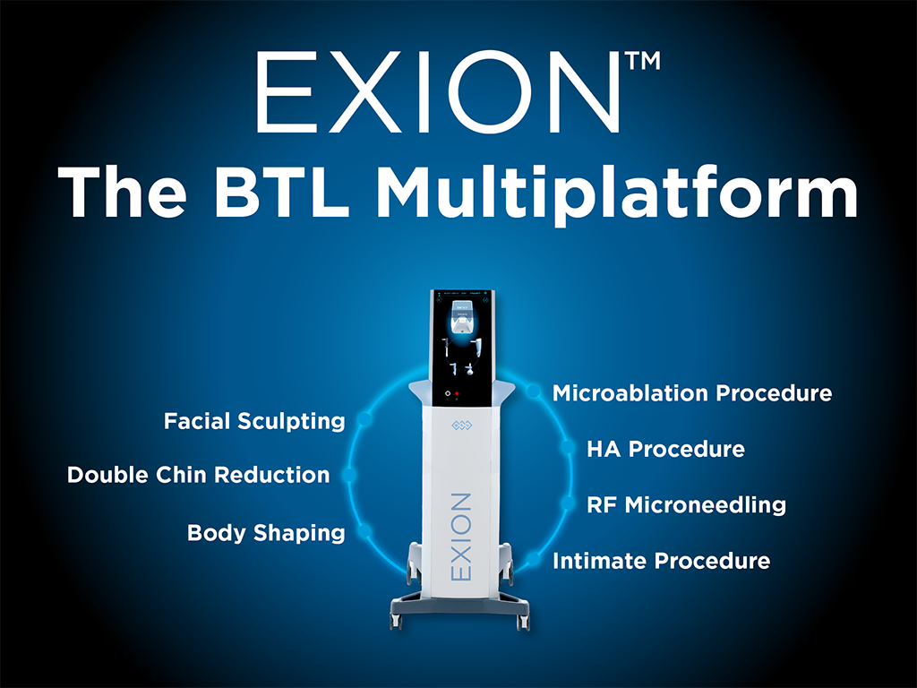 Exion The BTL Multiplatform Facial Sculpting Double Chin Reducttion Body Shaping Microablation Procedure HA Procedure RF Microneedling Intimate4 Procedure